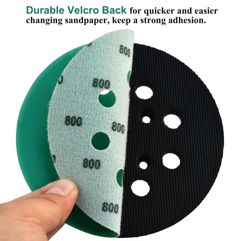 Aiyard 5-Inch 8-Hole Wet Dry Sanding Discs 800 Grit, Polyester Film Backed Heavy-Duty Hook and Loop Sandpaper for Random Orbital Sander, 50-Pack - Image 5